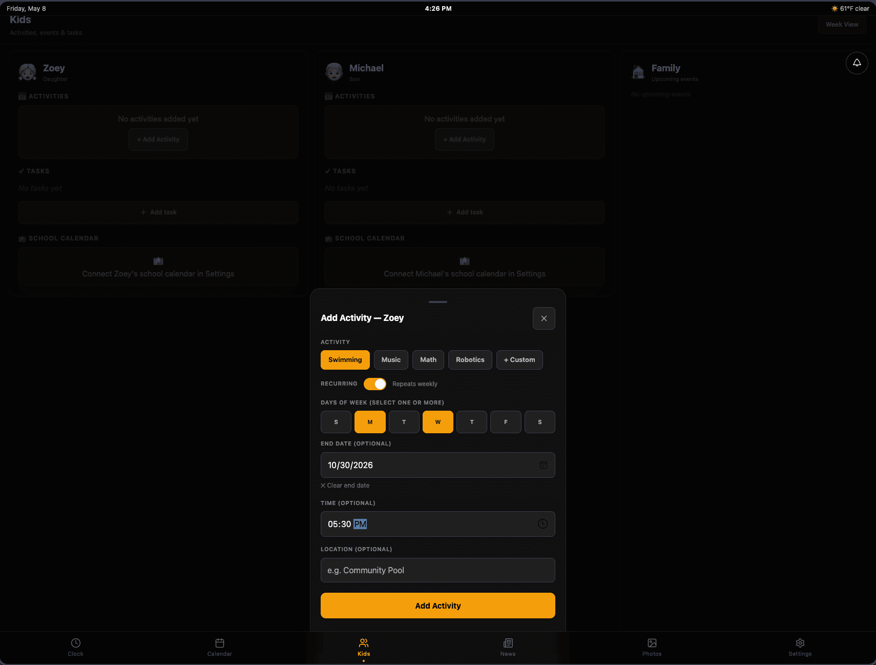 Add activity